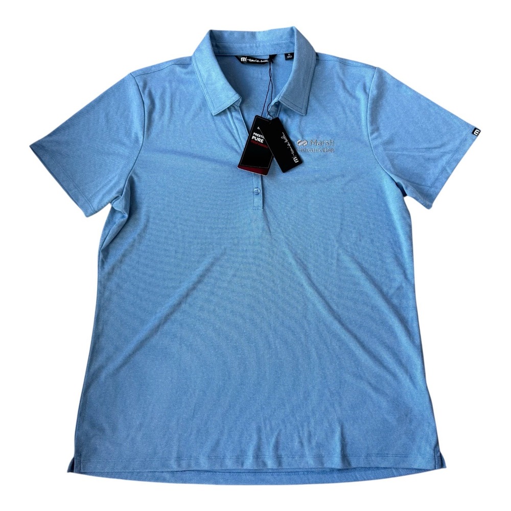Travis Mathew Pure Performance Blue Polo Shirt NWT Prestige Golf Activewear XL